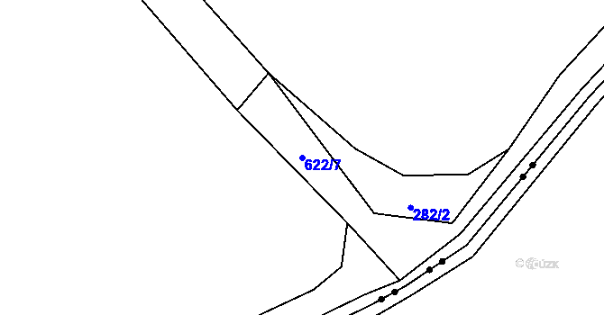 Parcela st. 622/7 v KÚ Žďár u Tachova, Katastrální mapa