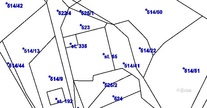 Parcela st. 65 v KÚ Hamr, Katastrální mapa