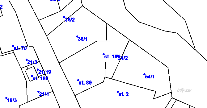 Parcela st. 151 v KÚ Hamr, Katastrální mapa