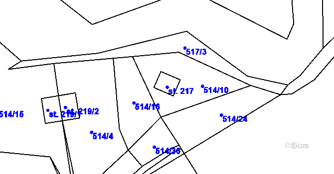 Parcela st. 217 v KÚ Hamr, Katastrální mapa