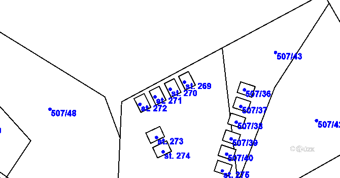 Parcela st. 270 v KÚ Hamr, Katastrální mapa