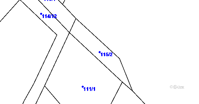Parcela st. 115/2 v KÚ Hamr, Katastrální mapa