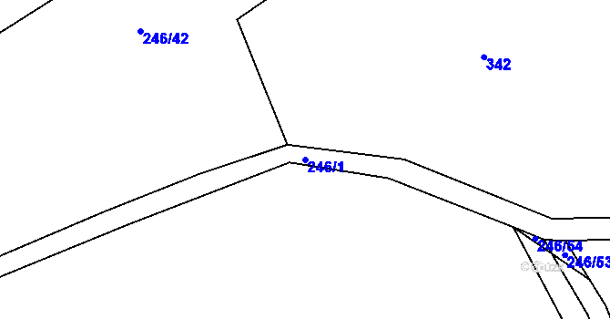 Parcela st. 246/1 v KÚ Hamr, Katastrální mapa