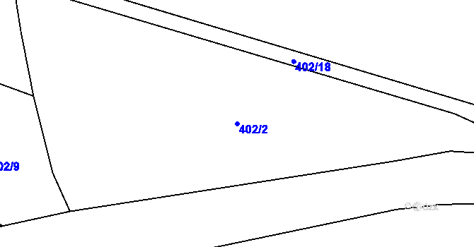 Parcela st. 402/2 v KÚ Hamr, Katastrální mapa