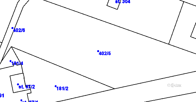 Parcela st. 402/5 v KÚ Hamr, Katastrální mapa