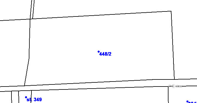 Parcela st. 448/2 v KÚ Hamr, Katastrální mapa