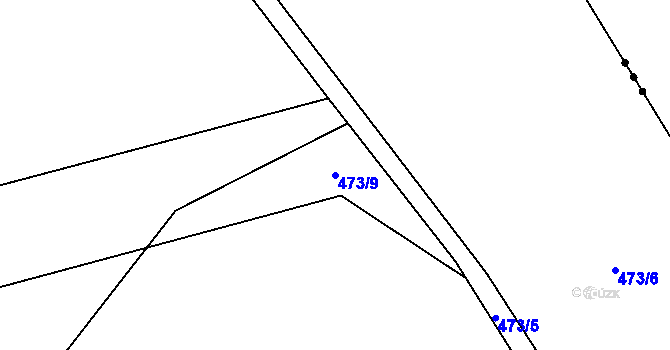 Parcela st. 473/9 v KÚ Hamr, Katastrální mapa