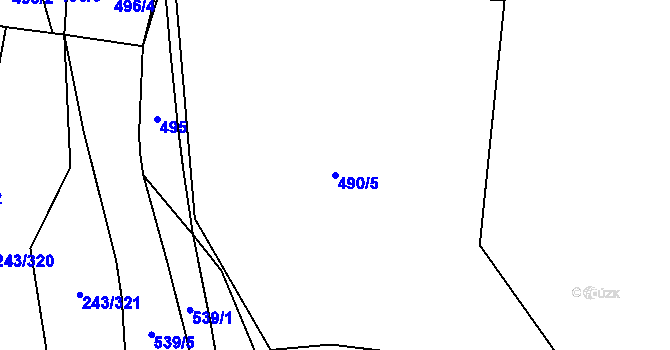 Parcela st. 490/5 v KÚ Hamr, Katastrální mapa
