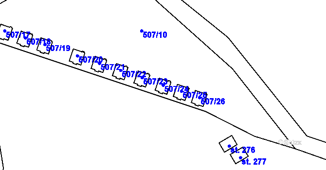 Parcela st. 507/24 v KÚ Hamr, Katastrální mapa