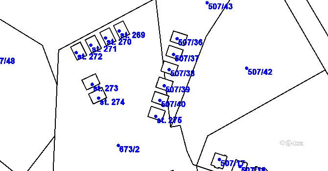 Parcela st. 507/39 v KÚ Hamr, Katastrální mapa
