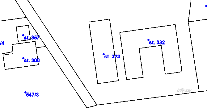 Parcela st. 323 v KÚ Hamr, Katastrální mapa