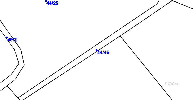 Parcela st. 44/46 v KÚ Hamr, Katastrální mapa