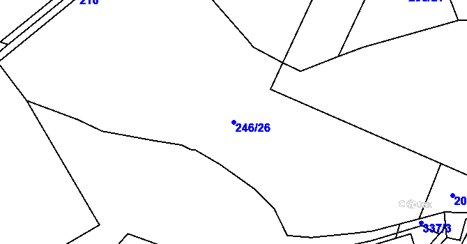 Parcela st. 246/26 v KÚ Hamr, Katastrální mapa