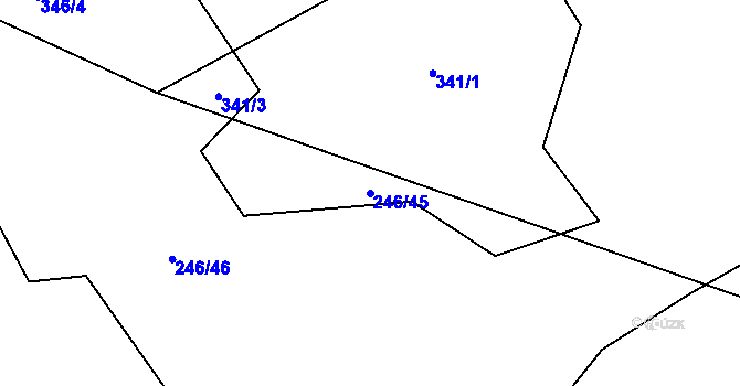 Parcela st. 246/45 v KÚ Hamr, Katastrální mapa