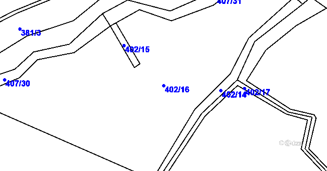Parcela st. 402/16 v KÚ Hamr, Katastrální mapa