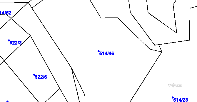 Parcela st. 514/46 v KÚ Hamr, Katastrální mapa