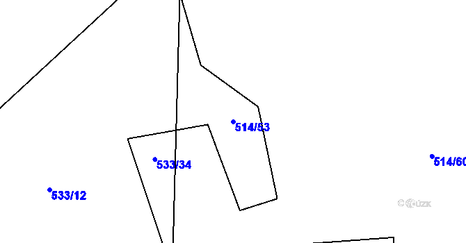 Parcela st. 514/53 v KÚ Hamr, Katastrální mapa