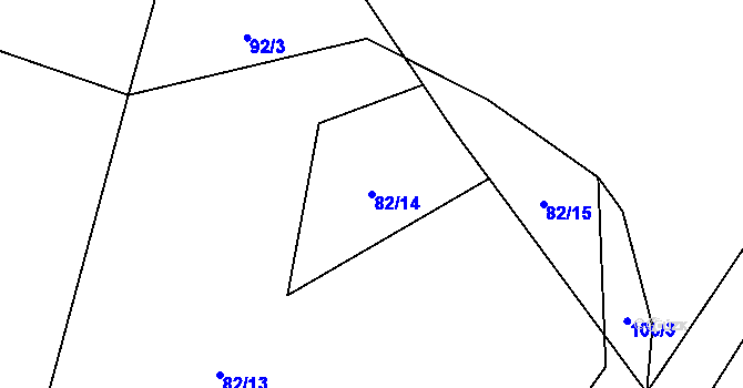 Parcela st. 82/14 v KÚ Hamr na Jezeře, Katastrální mapa
