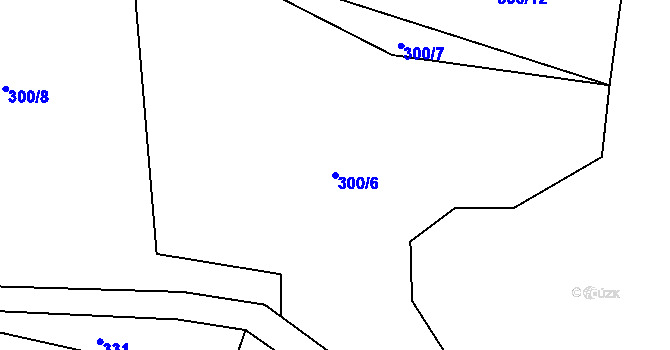 Parcela st. 300/6 v KÚ Hamr na Jezeře, Katastrální mapa