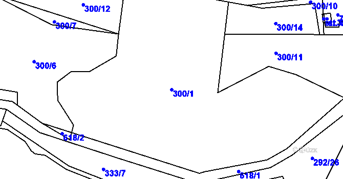 Parcela st. 300/1 v KÚ Hamr na Jezeře, Katastrální mapa