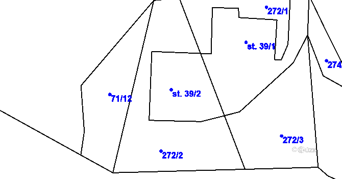 Parcela st. 39/2 v KÚ Hamr na Jezeře, Katastrální mapa