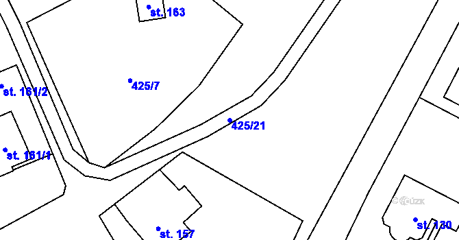Parcela st. 425/21 v KÚ Hamr na Jezeře, Katastrální mapa