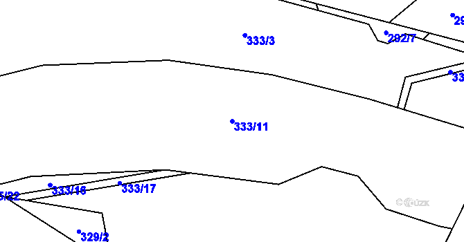 Parcela st. 333/11 v KÚ Hamr na Jezeře, Katastrální mapa