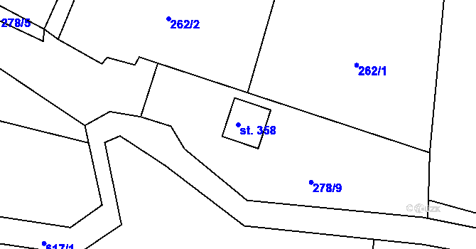 Parcela st. 358 v KÚ Hamr na Jezeře, Katastrální mapa