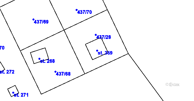 Parcela st. 359 v KÚ Hamr na Jezeře, Katastrální mapa