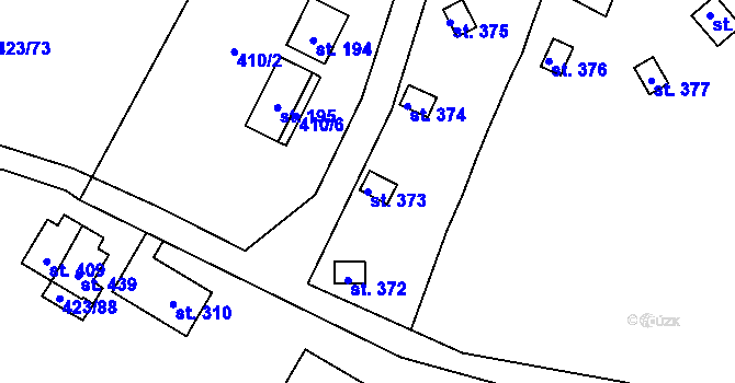 Parcela st. 373 v KÚ Hamr na Jezeře, Katastrální mapa