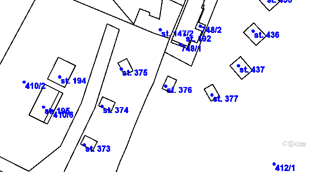 Parcela st. 376 v KÚ Hamr na Jezeře, Katastrální mapa