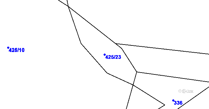 Parcela st. 425/23 v KÚ Hamr na Jezeře, Katastrální mapa