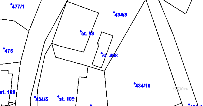 Parcela st. 408 v KÚ Hamr na Jezeře, Katastrální mapa