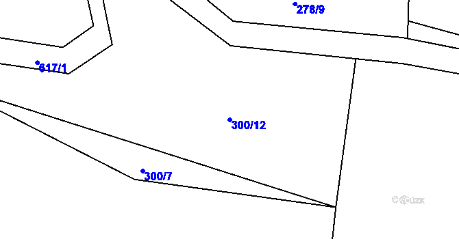 Parcela st. 300/12 v KÚ Hamr na Jezeře, Katastrální mapa