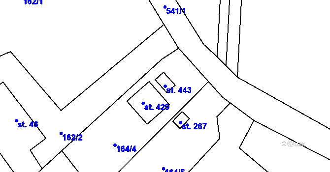Parcela st. 443 v KÚ Hamr na Jezeře, Katastrální mapa