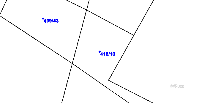 Parcela st. 418/10 v KÚ Hamr na Jezeře, Katastrální mapa