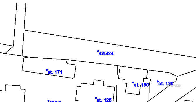 Parcela st. 425/24 v KÚ Hamr na Jezeře, Katastrální mapa