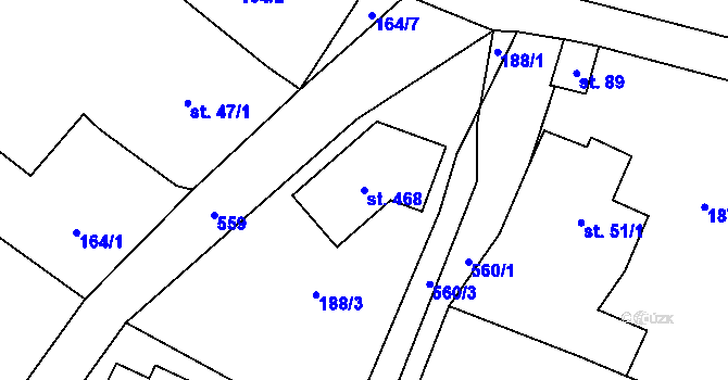 Parcela st. 468 v KÚ Hamr na Jezeře, Katastrální mapa
