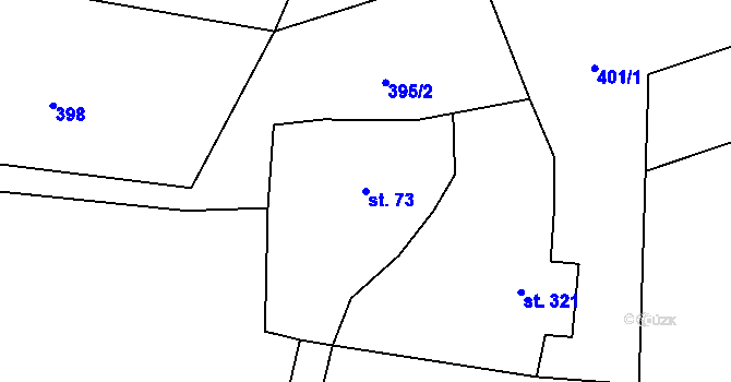 Parcela st. 73 v KÚ Hamr na Jezeře, Katastrální mapa