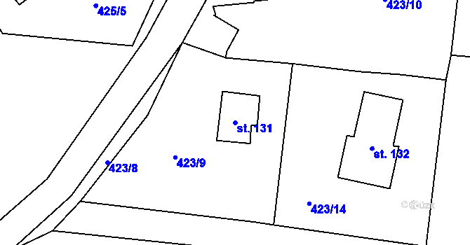 Parcela st. 131 v KÚ Hamr na Jezeře, Katastrální mapa