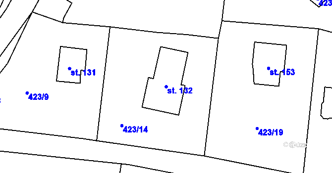 Parcela st. 132 v KÚ Hamr na Jezeře, Katastrální mapa