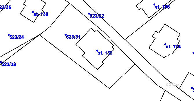 Parcela st. 139 v KÚ Hamr na Jezeře, Katastrální mapa