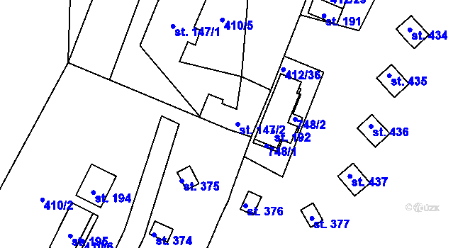 Parcela st. 147/2 v KÚ Hamr na Jezeře, Katastrální mapa