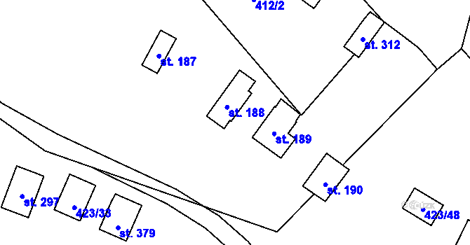 Parcela st. 188 v KÚ Hamr na Jezeře, Katastrální mapa
