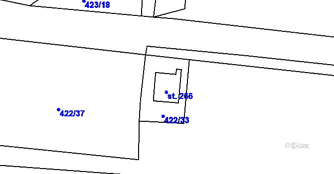 Parcela st. 266 v KÚ Hamr na Jezeře, Katastrální mapa