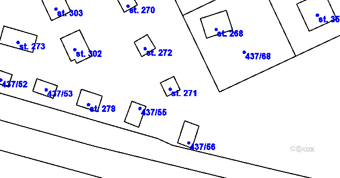 Parcela st. 271 v KÚ Hamr na Jezeře, Katastrální mapa