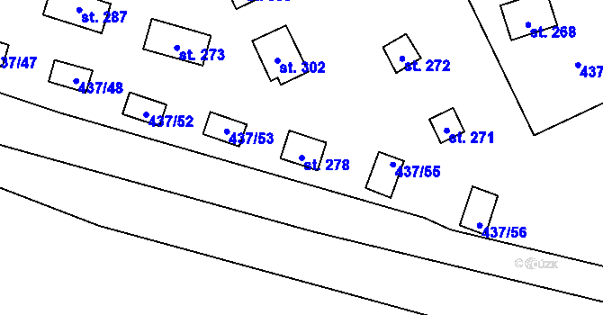 Parcela st. 278 v KÚ Hamr na Jezeře, Katastrální mapa