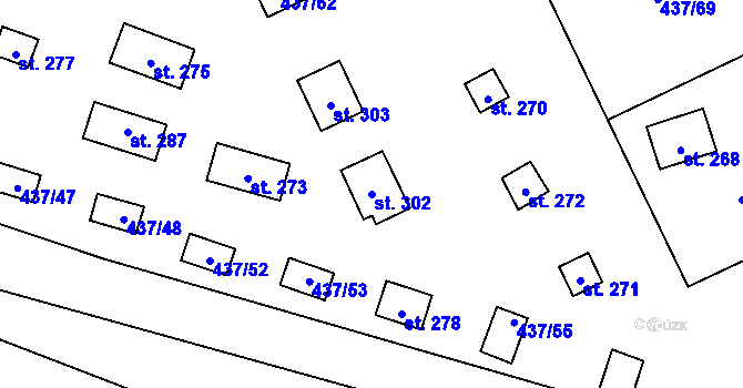 Parcela st. 302 v KÚ Hamr na Jezeře, Katastrální mapa