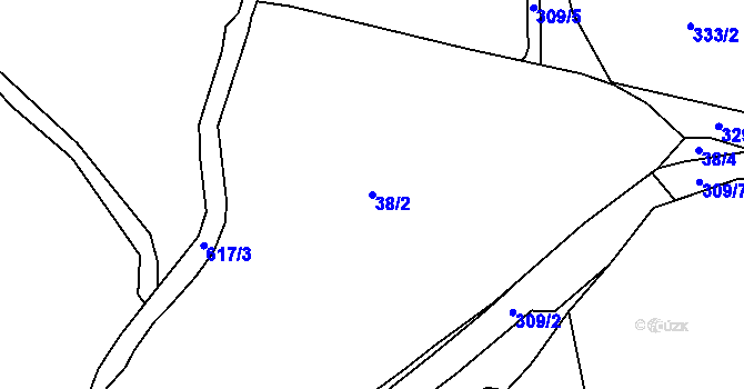 Parcela st. 38/2 v KÚ Hamr na Jezeře, Katastrální mapa