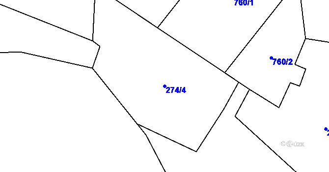 Parcela st. 274/4 v KÚ Hamr na Jezeře, Katastrální mapa
